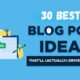 30 blog post ideas to get more traffic and leads