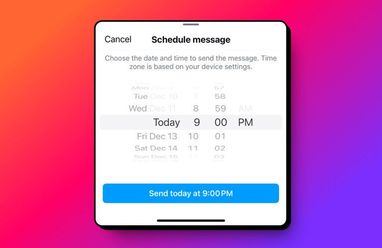 How to schedule a private message on Instagram